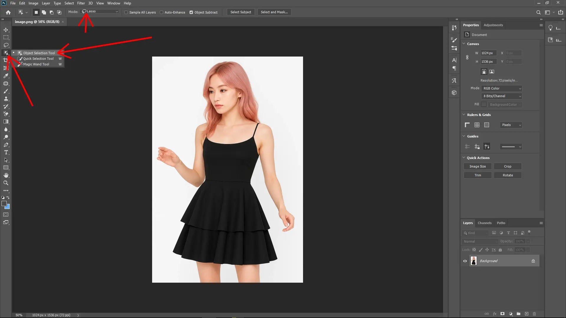 How to Change the Color of Clothes in Photoshop: Step 1-1
