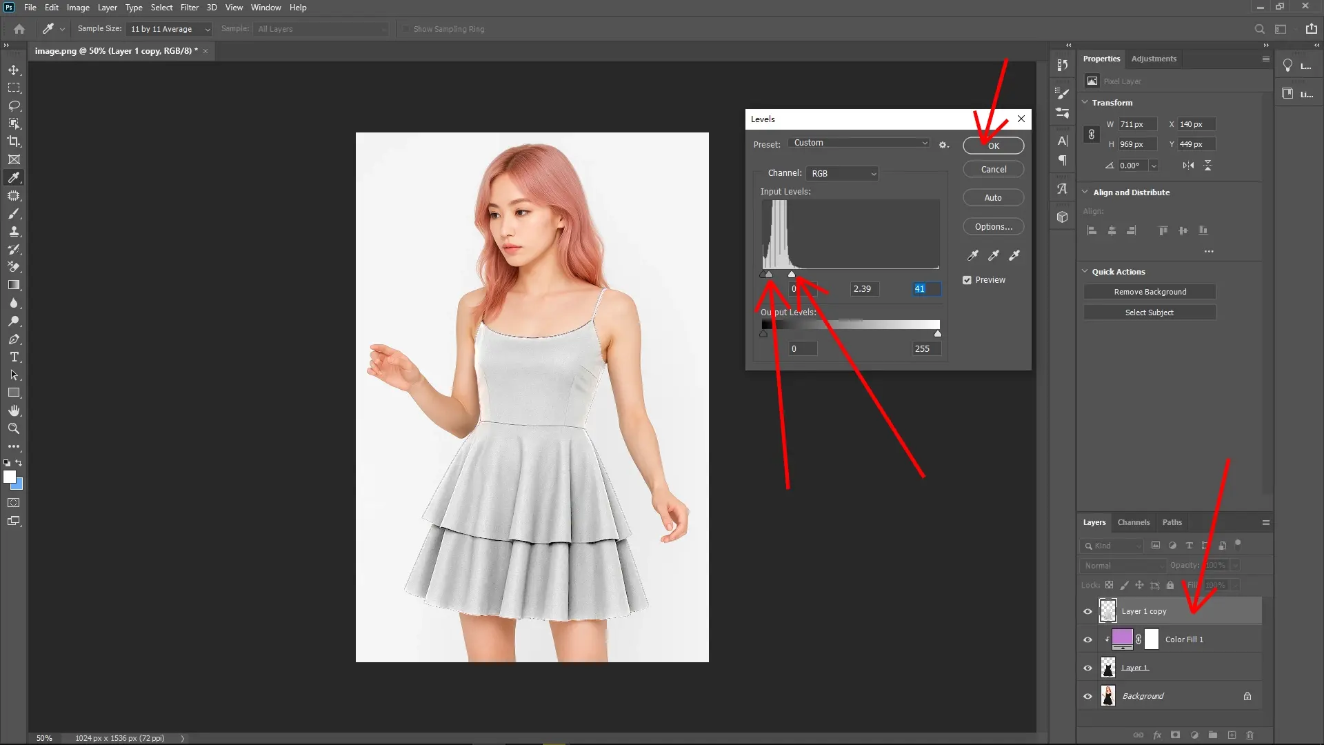 How to Change the Color of Clothes in Photoshop: Step 5-2