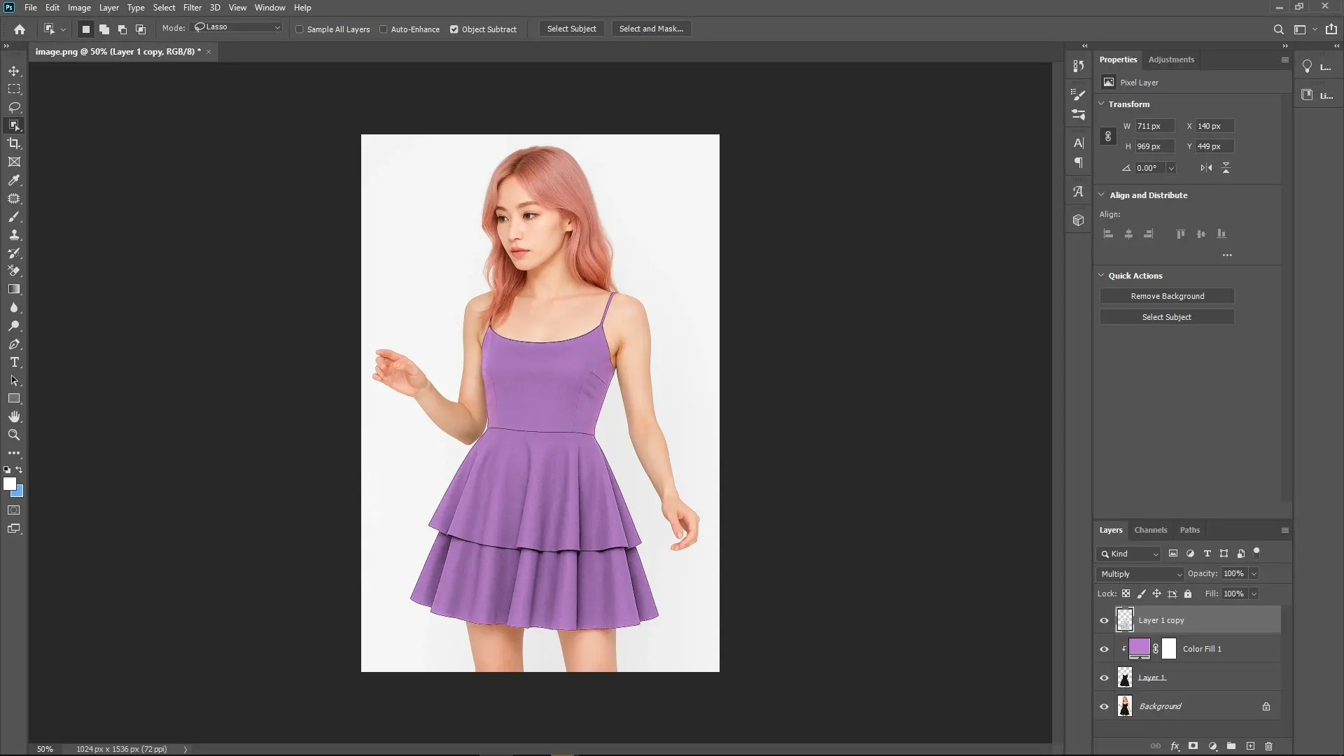 How to Change the Color of Clothes in Photoshop: Step 6-2