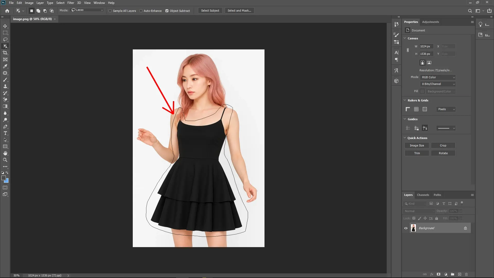 How to Change the Color of Clothes in Photoshop: Step 1-2