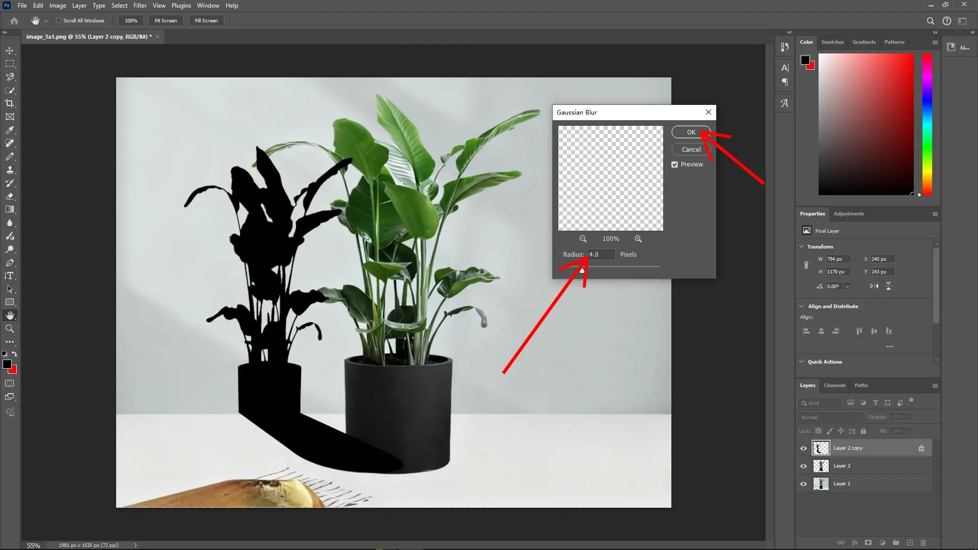 Creating Realistic Corner Shadows in Photoshop: Step 5-2