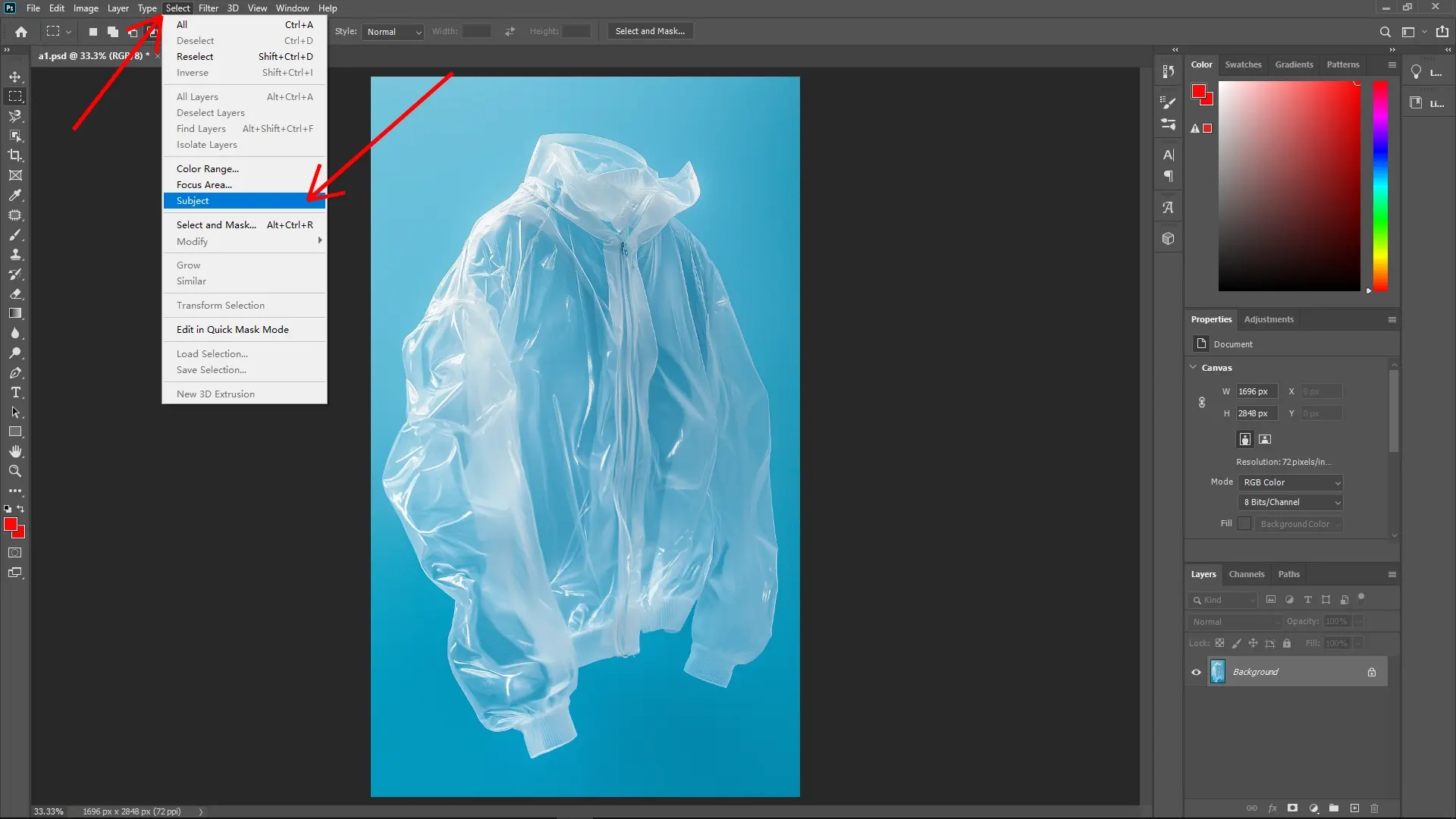 How to Extract a Transparent Object in Photoshop: Step 1-1