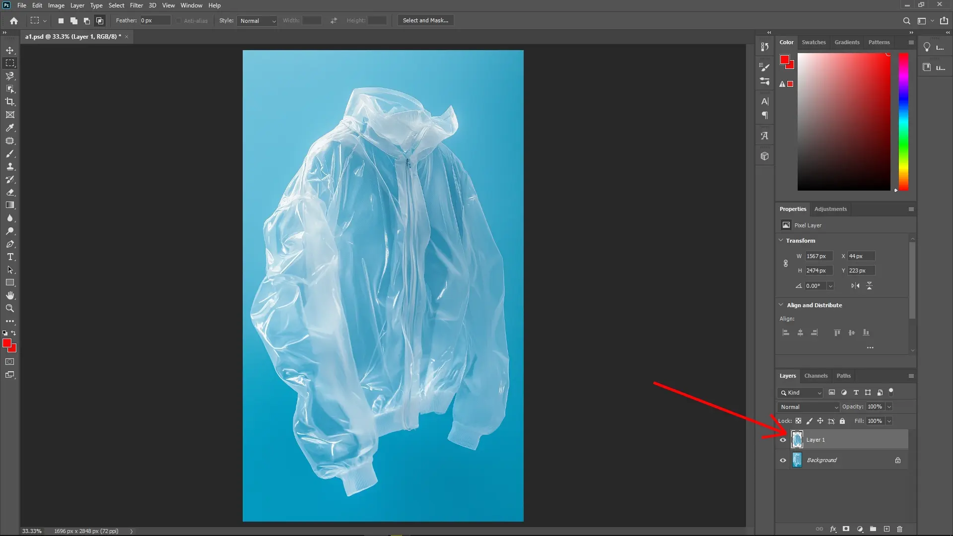How to Extract a Transparent Object in Photoshop: Step 2