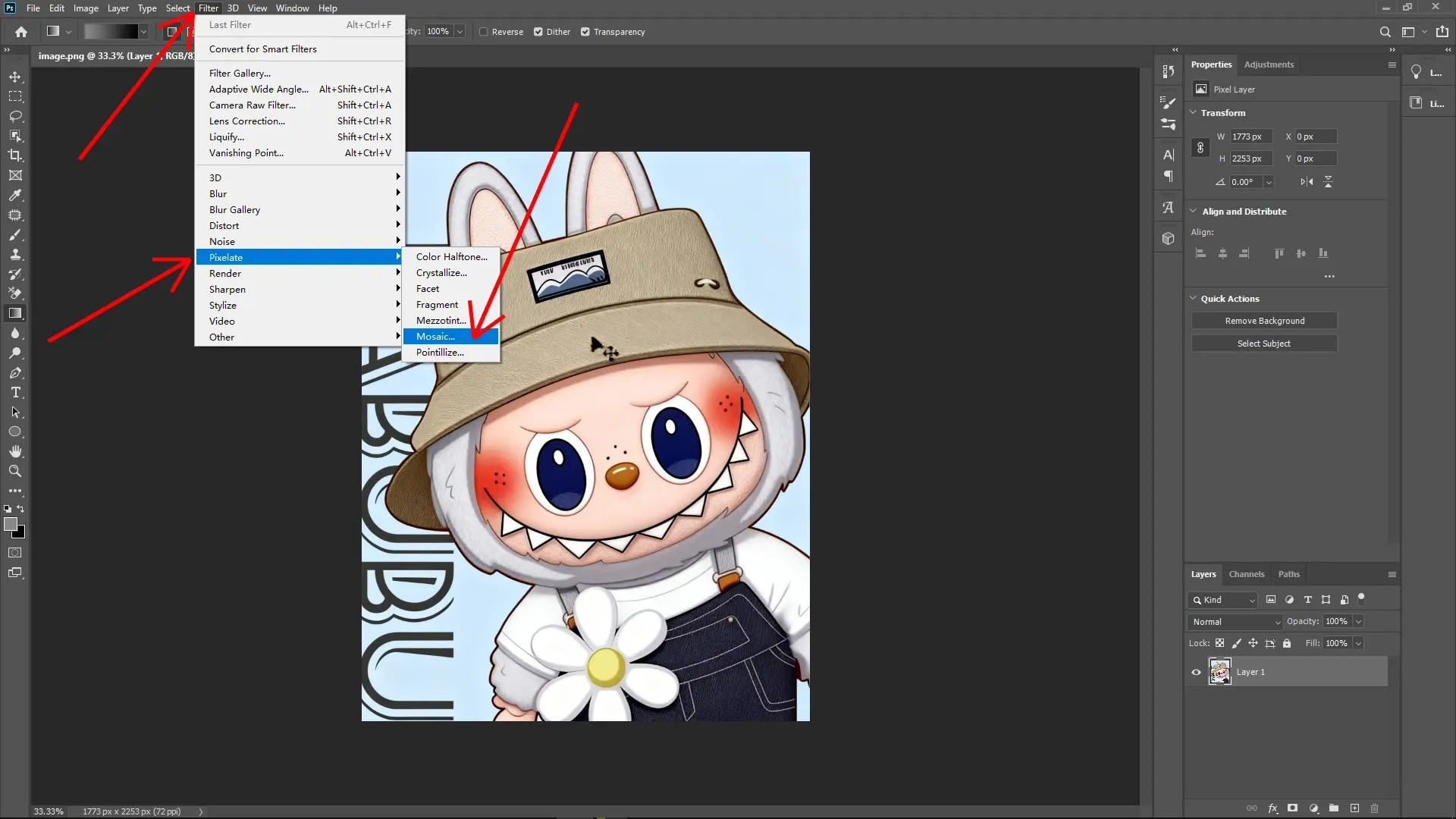 How to Create a Lego Pixel Effect in Photoshop: Step 1-1
