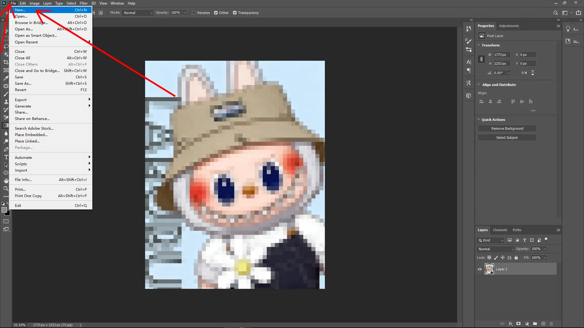 How to Create a Lego Pixel Effect in Photoshop: Step 2-1