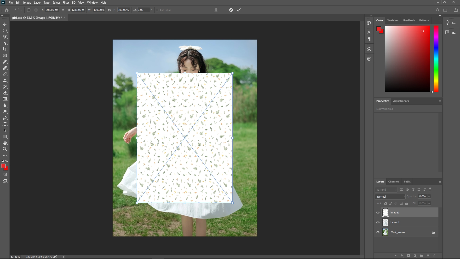 How to Apply a Texture/Image onto a Model's Clothing in Photoshop: Step 6