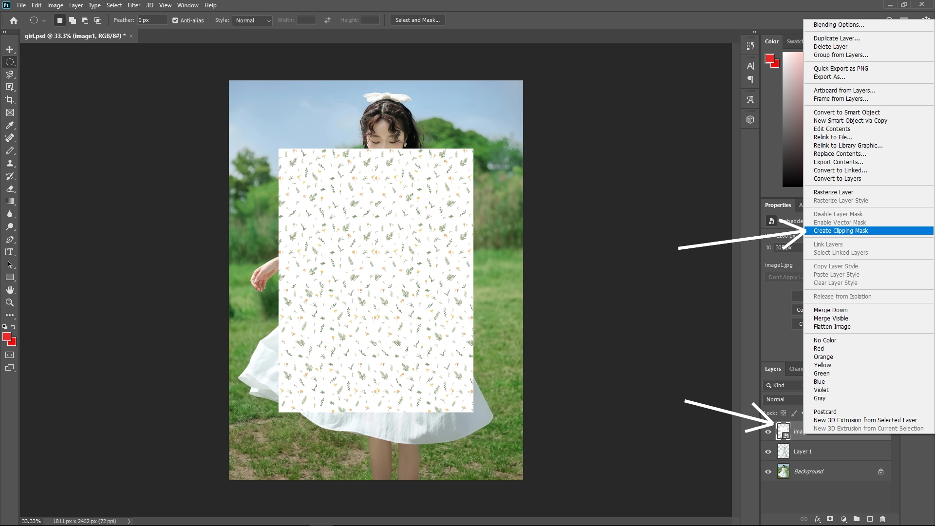 How to Apply a Texture/Image onto a Model's Clothing in Photoshop: Step 7
