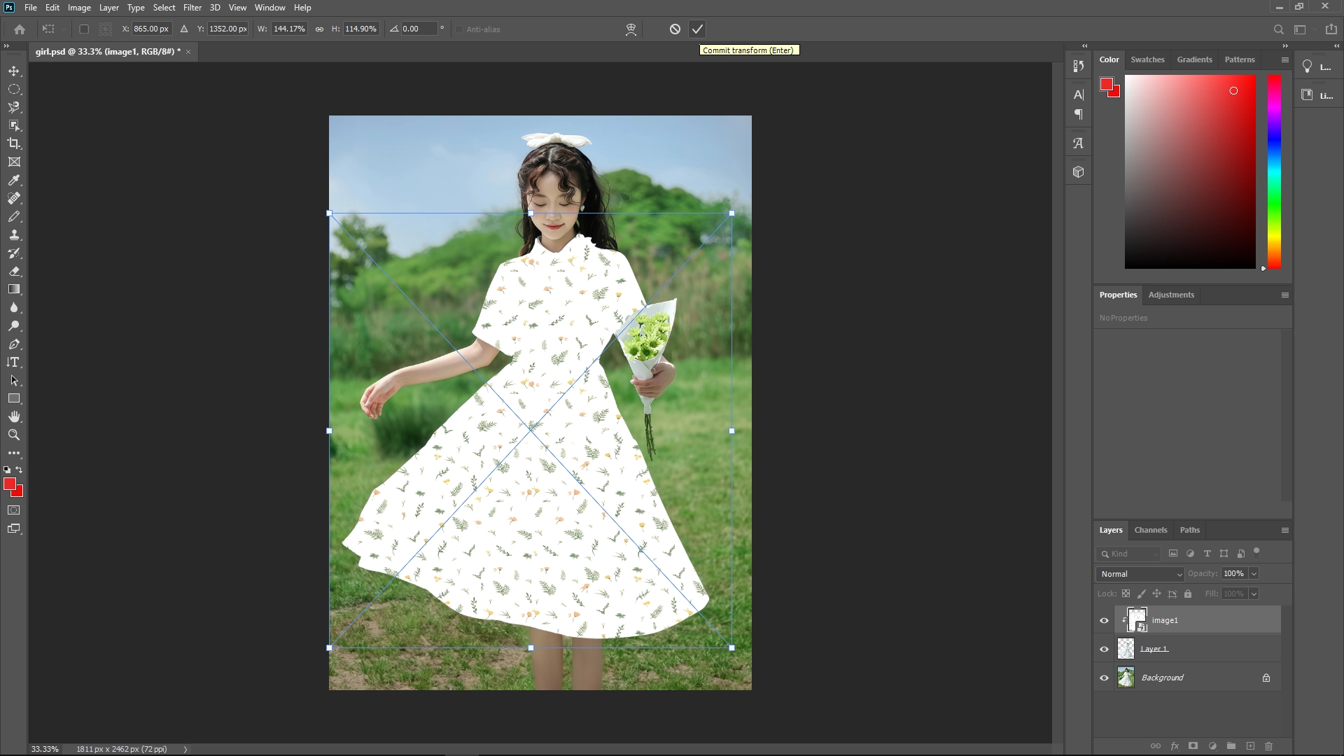 How to Apply a Texture/Image onto a Model's Clothing in Photoshop: Step 8
