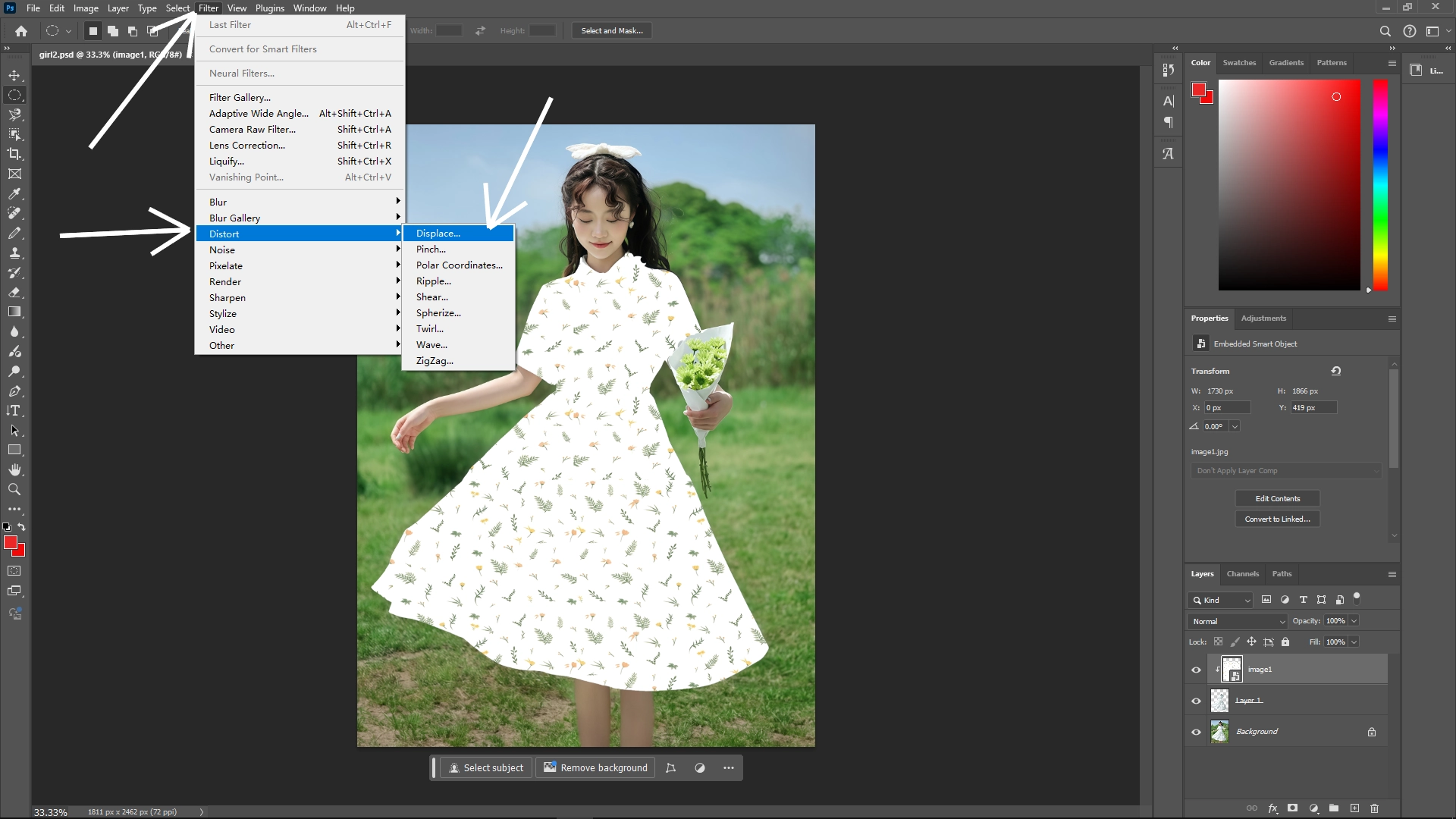 How to Apply a Texture/Image onto a Model's Clothing in Photoshop: Step 9-1