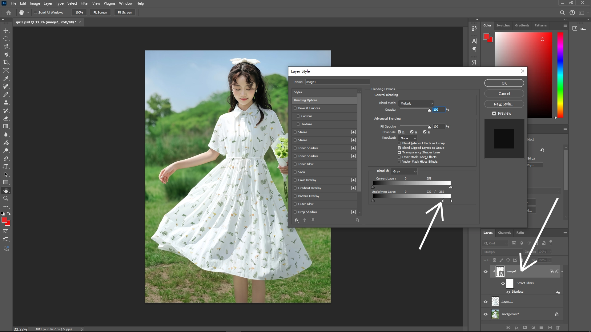 How to Apply a Texture/Image onto a Model's Clothing in Photoshop: Step 11