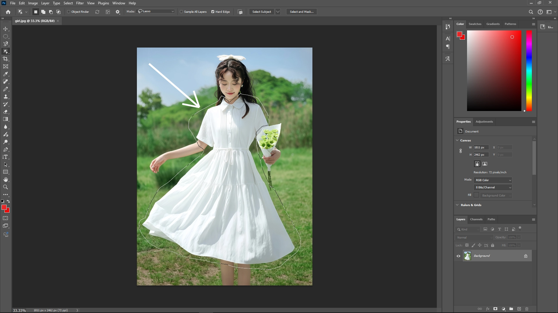How to Apply a Texture/Image onto a Model's Clothing in Photoshop: Step 1-2