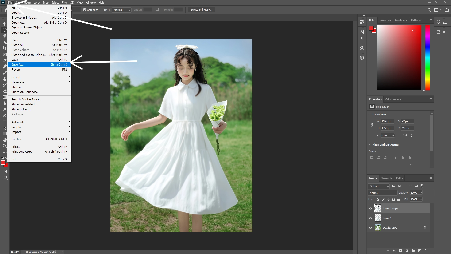 How to Apply a Texture/Image onto a Model's Clothing in Photoshop: Step 4-1