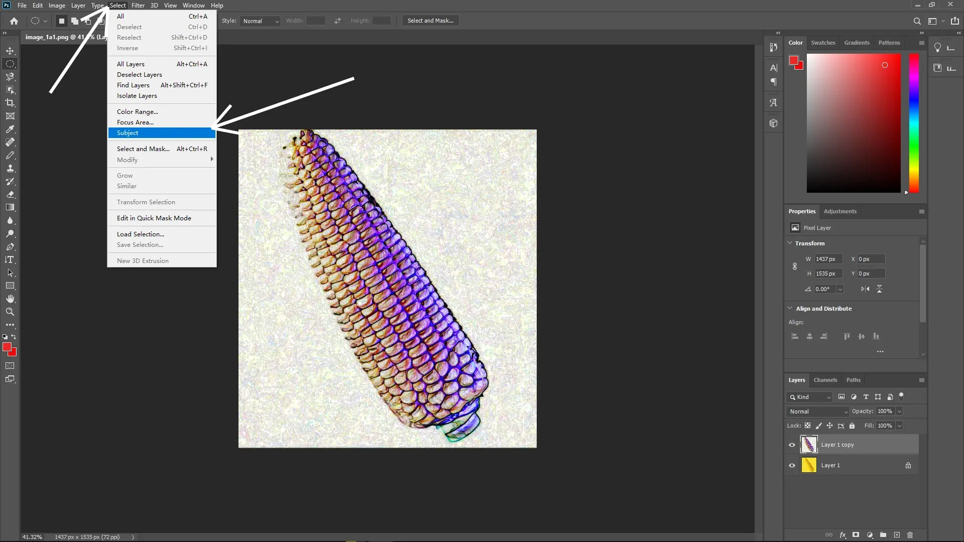 How to Extract a Subject with a Similar Color Background in Photoshop: Step 4-1