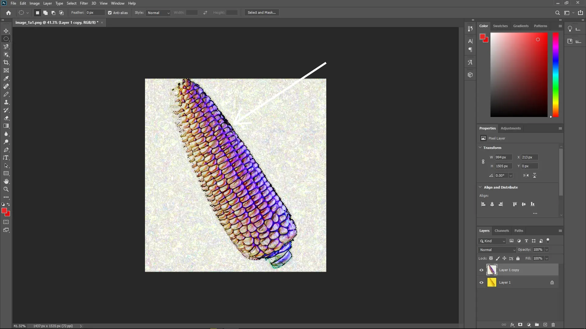 How to Extract a Subject with a Similar Color Background in Photoshop: Step 4-2