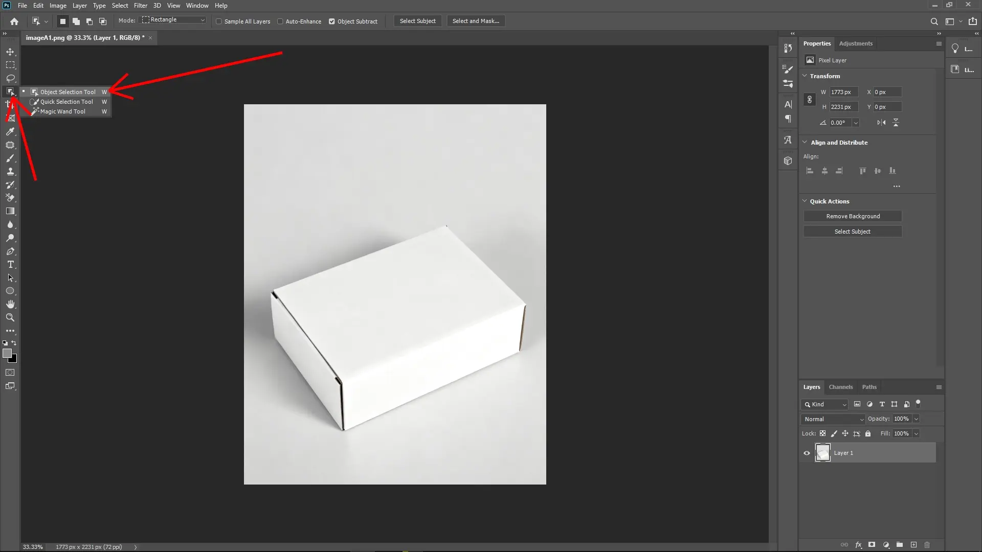 How to Apply a Texture onto a Box in Photoshop: Step 1-1