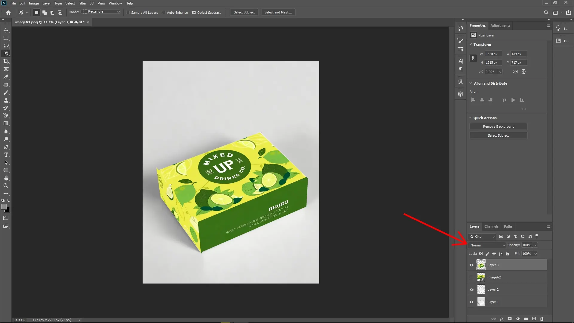How to Apply a Texture onto a Box in Photoshop: Step 7-1