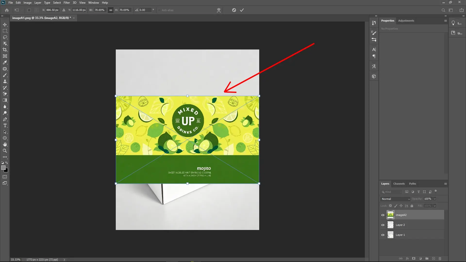 How to Apply a Texture onto a Box in Photoshop: Step 2-1