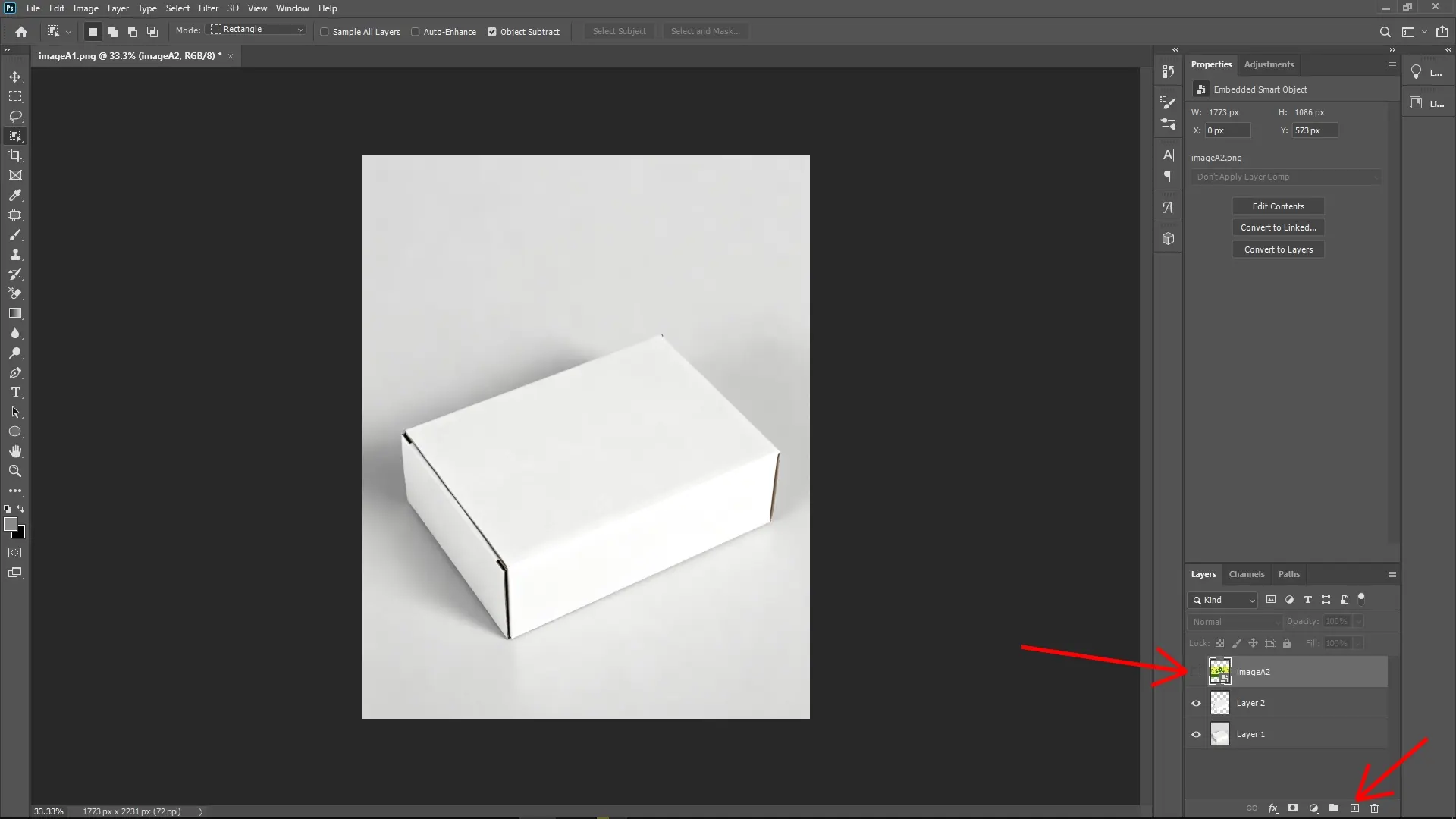 How to Apply a Texture onto a Box in Photoshop: Step 3