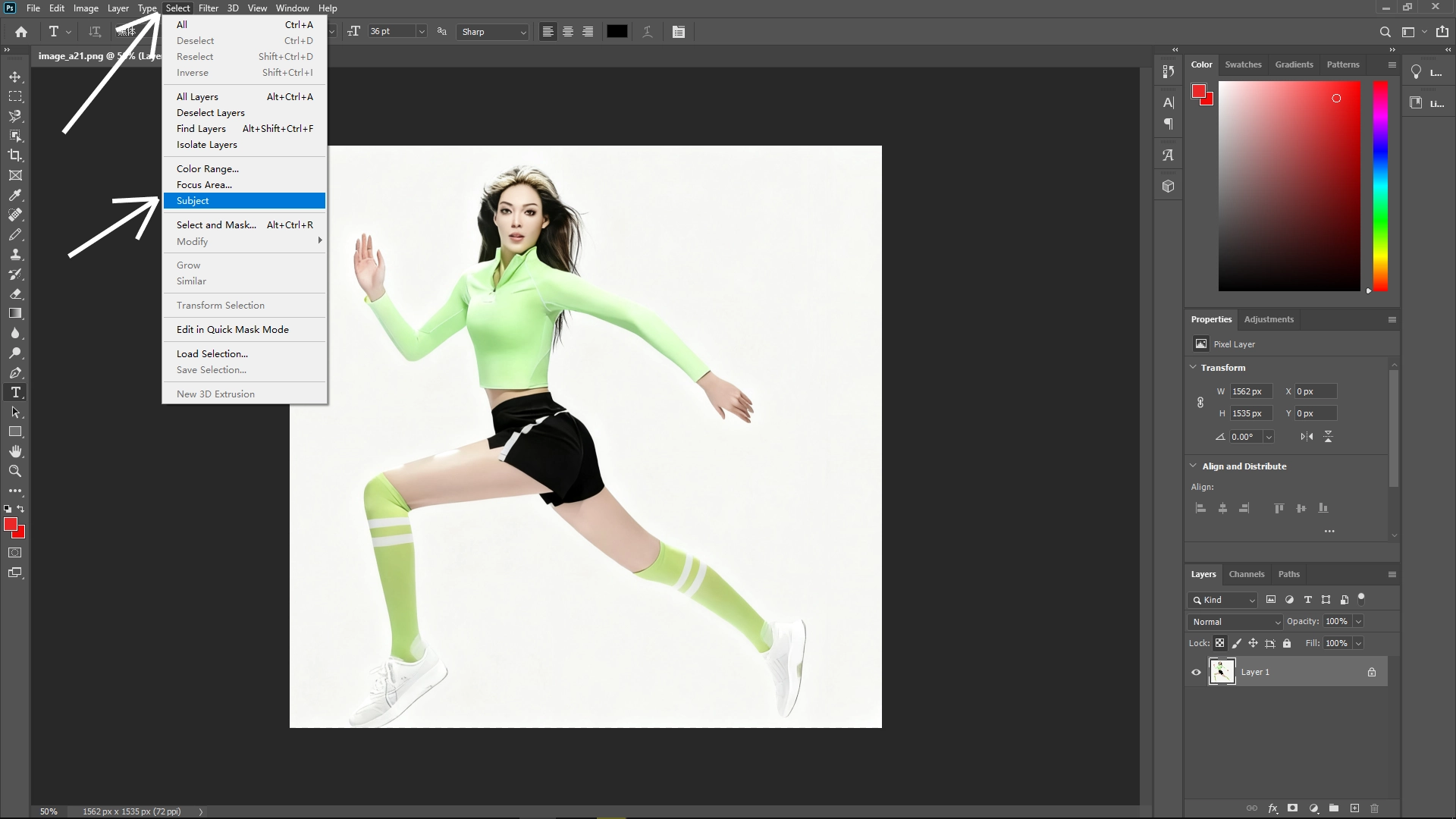 Wrap Text Around a Person in Photoshop: Step 1