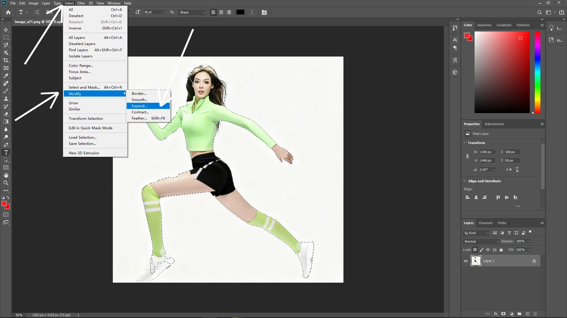 Wrap Text Around a Person in Photoshop: Step 2-1